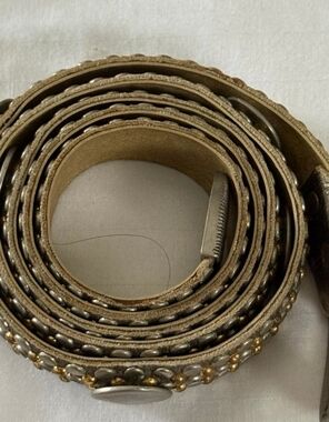 vintage Kippy's Swarovski crystal leather belt featuring authentic Buffalo Nicke